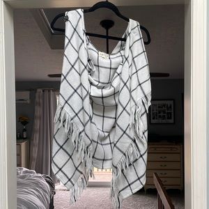 Checked/Fringe Vest